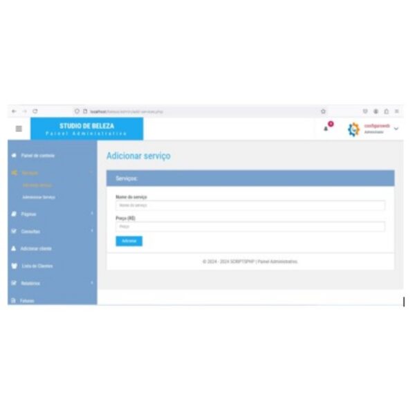 Sistema de gerenciamento de salão de beleza em PHP 8.0 - Imagem 7