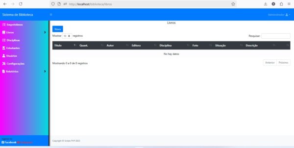 Sistema de empréstimos de livros em bibliotecas em PHP 8,1 - Imagem 3